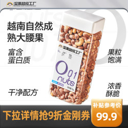 天虹牌 紫衣腰果带皮1kg大颗粒干果越南A180淡盐味2斤罐装每日坚果