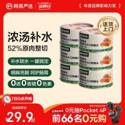 网易严选 网易天成 YANXUAN 网易严选 网易天成严选猫湿粮宠物零食浓汤大口肉罐头 鸡肉+三文鱼85g*6罐