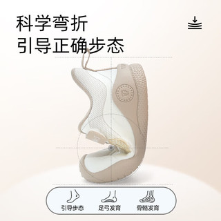 泰兰尼斯 宝宝学步运动鞋 白杏色 19码(内长13.0cm)