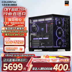 七彩虹 AMD 锐龙 R7 9800X3D|XPG 16G D5 6000 C28|512G|核显 电竞主机