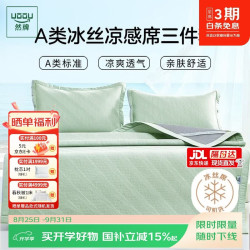 然牌 豆豆冰丝凉席三件套 A类凉感席 可机洗空调席 150*200cm绿