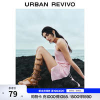 UR UR夏季新款女装多巴胺系带肌理感无袖针织衫UYL950069 浅粉色 (偏短) S