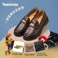 天美意 卢昱晓同款天美意玩具总动员联名常青藤乐福鞋羊皮单鞋女软底皮鞋