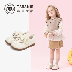 泰兰尼斯 童鞋秋季新款学步鞋女童软底公主鞋小皮鞋