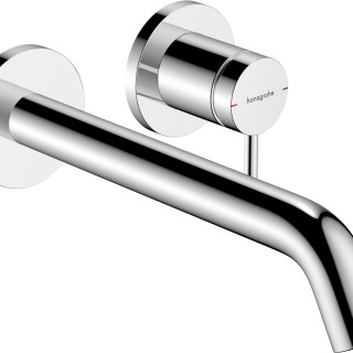 Hansgrohe 汉斯格雅 73351000 Tecturis S 单杆面盆混合器 用于隐藏安装 壁挂式 EcoSmart+ 带喷嘴 22.5 厘米,镀铬,放电长度 22.5 厘米