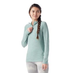 Smartwool 女式经典保暖美利奴羊毛打底层 1/4 拉链, 北极绿杂色