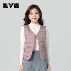 雅鹿 羽绒马甲女2026新款时尚V领羽绒服内胆修身内搭鸭绒休闲背心