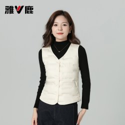 雅鹿 羽绒马甲女2026新款时尚V领羽绒服内胆修身内搭鸭绒休闲背心