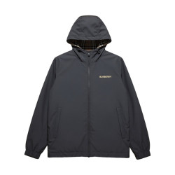 BURBERRY 自营Burberry/博柏丽 男士米色拼色聚酯纤维格纹印花连帽夹克