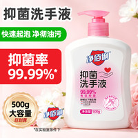净佰俐 健康抑菌洗手液500g 泡沫丰富易冲洗抑菌99.99% 家庭儿童消毒护手