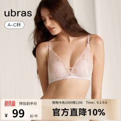 Ubras 24年流光珠贝性感蕾丝婚礼轻奢兔耳杯大杯文胸女内衣 低鸡心兔耳杯-淡雅粉色 M 鸡心75A-B 薄纱75A-C 礼服B80