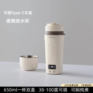 真米 德国真米电热杯小型迷你便携式烧水壶办公室旅行加热保温电热水杯