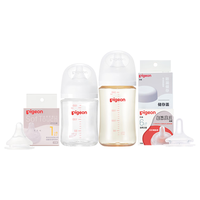 贝亲 新生儿喂养套组 160ml+240ml+S号奶嘴+离乳奶嘴+奶瓶盖 普通奶瓶