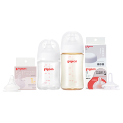 贝亲 新生儿喂养套组 160ml+240ml+S号奶嘴+离乳奶嘴+奶瓶盖 普通奶瓶