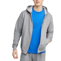 HANES 男式 EcoSmart 抓绒全拉链连帽衫运动衫