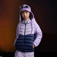 特步 保暖舒适简约时尚拼接耐磨御寒男女童秋冬防风舒适百搭羽绒服