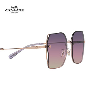 COACH HC7150D 方形大框渐变 玫瑰金三色渐变60mm 太阳镜