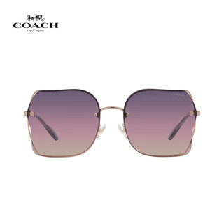 COACH HC7150D 方形大框渐变 玫瑰金三色渐变60mm 太阳镜