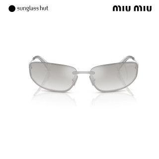 MIU MIU 0MU A50S 银色镜框透明银色镜片 太阳镜