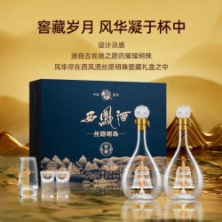 西凤酒 丝路明珠 窖藏 52度凤香型 白酒 500ml*2瓶 礼盒装