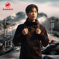 MAMMUT Clion 男女同款户外防风耐磨连帽夹克外套软壳 黑色 M