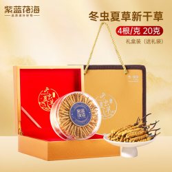 紫蓝花海 冬虫夏草正品虫草20克官方旗舰店送礼高档滋补品中秋礼盒