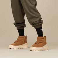 UGG 秋冬男女同款舒适保暖休闲短筒雪地靴1173811栗色/灰白色