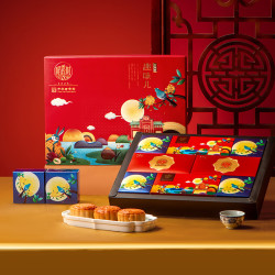 稻香村 月饼礼盒白莲蓉蛋黄玫瑰豆沙多口味特色中秋节送礼员工福利团购 趣味儿600g