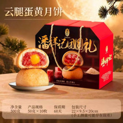潘祥记 云腿月饼 云南特产宣威火腿酥皮50g×10