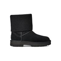 UGG 秋冬舒适保暖休闲方头罗纹针织短筒切尔西靴 1171573黑色