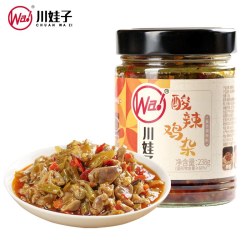川娃子 酸辣鸡杂238g下饭酱农家风味酸豇豆拌面酱菜湖南特产泡菜