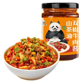 88VIP：饭扫光 山茶油双椒牛肉酱香辣下饭辣椒剁椒酱拌饭面酱佐餐调味205g