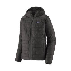 Patagonia 自营欧洲直邮PATAGONIA Nano Puff男士黑色聚酯纤维带帽保暖外套