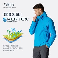Rab Downpour系列 男士透气轻量防风冲锋衣 QWI-06 黑色-BLK M
