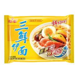 华丰 方便面三鲜伊面拉面火锅面即食面泡面早餐面速食面 三鲜原味86g*5（散装5包）