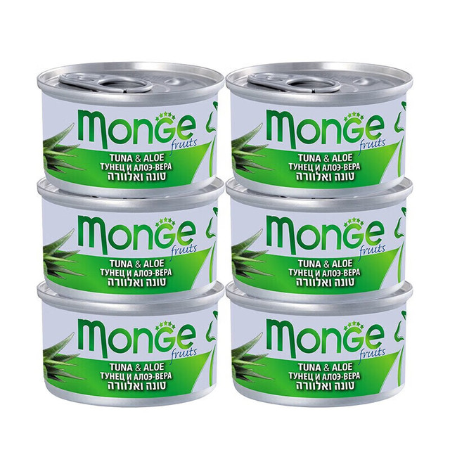 monge 梦吉（MONGE）热带水果猫罐头 果冻系列进口 热带水果 幼猫 鸡肉+芦荟80g*6罐