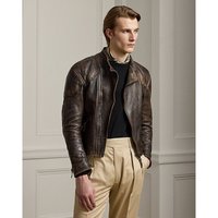 RALPH LAUREN 自营欧洲直邮Ralph Lauren拉夫劳伦 男士深棕色皮革Thruxton机车