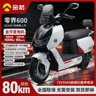 金箭 零界600电动摩托车高速高端智能电动车时尚爆款成人通勤电摩72V(无电池充电器)