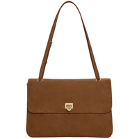CHARLES & KEITH CK2-20701699-1 绒面翻盖单肩包 琥珀棕 L