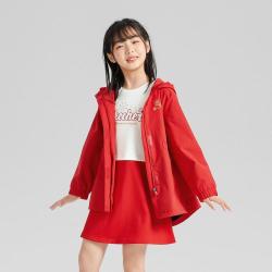 斯凯奇 女中大童|秋季女童外套梭织连帽外套日常百搭