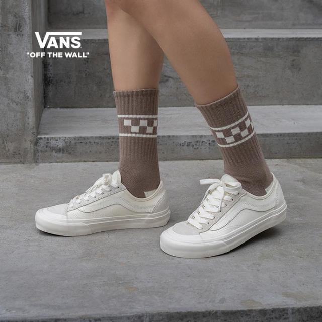 VANS 官方 Style 136 VR3 SF侧边条纹男鞋女鞋白色板鞋