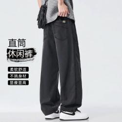 马克华菲 弹力抽绳休闲裤男春秋痞帅潮流直筒裤男
