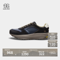 KOLON SPORT RETRO RUNNER跑步鞋 男女同款耐磨V底户外休闲鞋 LUFC5WT415-BK 黑