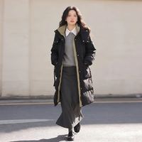 雪中飞 女款连帽加厚保暖中长款羽绒服 （3色可选）