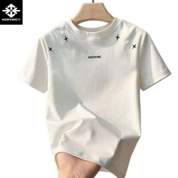 诺凡希 潮流纯棉短袖男T恤夏季2026新款美式休闲简约男装宽松上衣