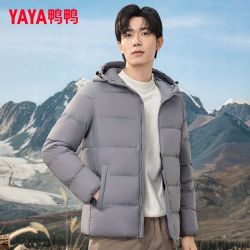 鸭鸭羽绒服 鸭鸭2026秋冬新款连帽轻薄羽绒服男士保暖宽松时尚休闲面包服外套