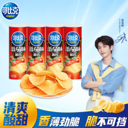 可比克 番茄味薯片105g*4罐桶装