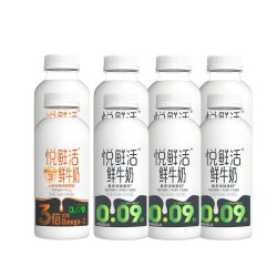 悦鲜活 鲜牛奶450ml*6瓶+Omega-3鲜牛奶450ml*2瓶 日期新鲜