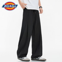 Dickies 美式复古休闲裤男士2026秋季新款宽松直筒垂感百搭运动长裤子男装 雾面黑色  M