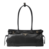 PRADA 普拉达 Bonnie中号牛皮革手提包 黑色